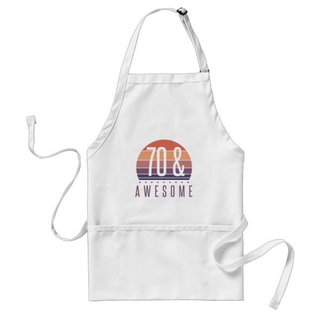 70th Birthday Retro Sunset Standard Apron (Front)
