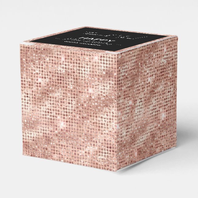 70th Birthday Rose Gold Glitter Thank You Gift Box (Front Side)