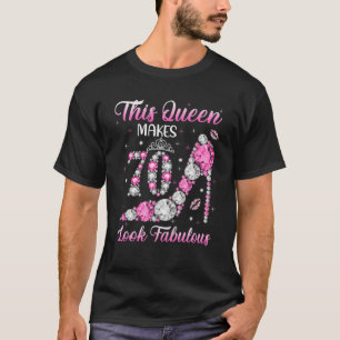70Th Birthday S For Women Queens 1952 Diamond High T-Shirt