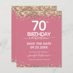 70th Birthday Save the Date Budget Invitation