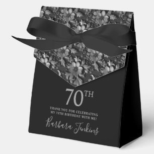 70th Birthday Silver Floral Thank You  Favour Box