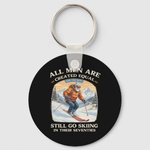 70th Birthday Skier Gift Vintage Skiing Seventies Key Ring