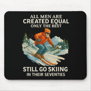 70th Birthday Skier Gifts Man 70 Years Old Skiing  Mouse Pad