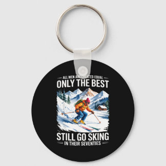 70th birthday skier man old skiing lover skiing da key ring
