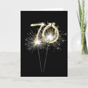 70th Birthday Sparklers on Black  Card