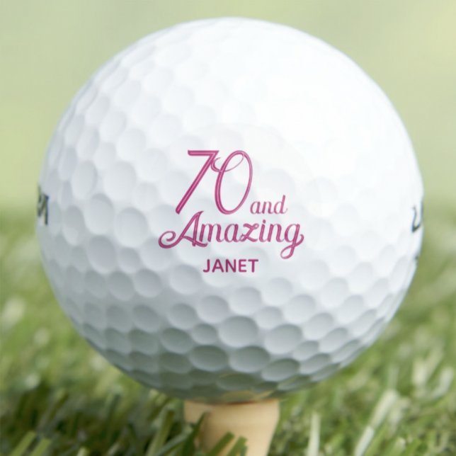 70th Birthday Stepmom Gift – Pink 70 and Amazing Golf Balls (Creator Uploaded)