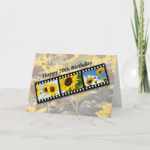 70th Birthday Sunflower Filmstrip Card