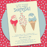 70th Birthday Surprise Party Ice Cream Cone  Invitation<br><div class="desc">New for Summer 2024. Our "Ice Cream,  You Scream We All Scream Surpise" 70th Birthday Invitation! Followed by three retro watercolor colour ice cream cones with patriotic red,  white and blue ice cream and sprinkles.</div>