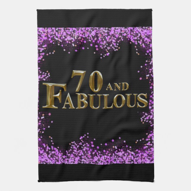 70th Birthday  Tea Towel (Vertical)