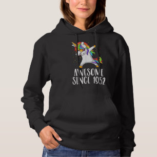 70th Birthday Unicorn Dab Awesome Since 1952 Hoodie