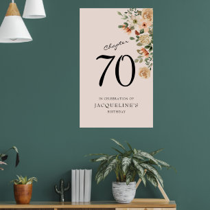 70th Birthday Vintage Floral Poster