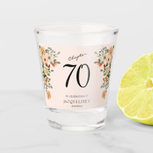 70th Birthday Vintage Floral Shot Glass