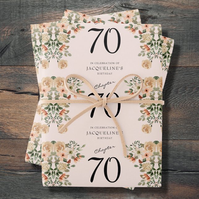 70th Birthday Vintage Floral Wrapping Paper Sheet (70th Birthday Vintage Floral Wrapping Paper Sheets.
Throwback to a time of elegance and charm.)