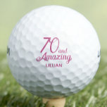 70th Birthday Wife Gift – Pink 70 and Amazing Love Golf Balls<br><div class="desc">Celebrate your wife’s milestone in style with this romantic pink golf ball featuring “70 and Amazing” and her name in elegant script. A keepsake she’ll treasure. Enjoy!</div>
