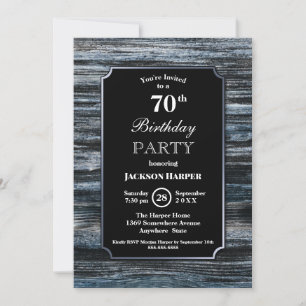 70th Birthday Wood Party Invitation