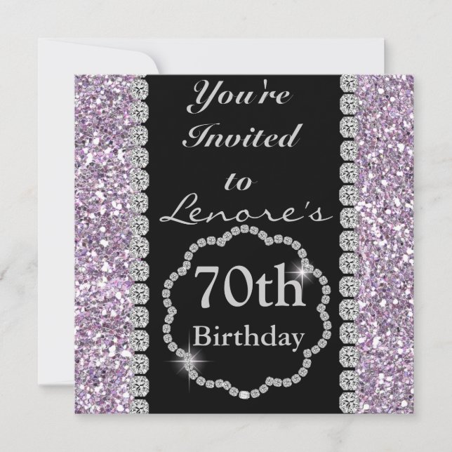 70th BLING Birthday Party Invitation (Front)
