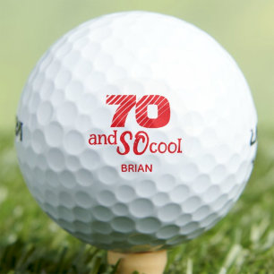 70th Custom Husband Gift SO Cool Orange Red Golf Balls