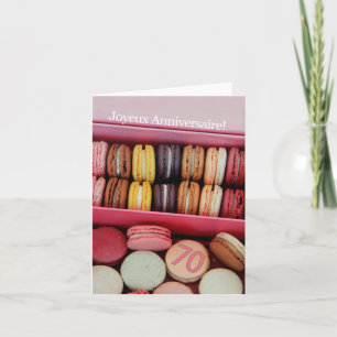 70th French Birthday Macaron-Joyeux Anniversaire! Card