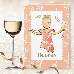 70th Funny Cute Birthday for Her Woman Cartoon Card