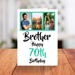 70th happy birthday brother photo collage Card<br><div class="desc">🌶️ Put a smile on a face with this awesome 70th birthday brother photo collage card. - Simply click to personalise this design 🔥 My promises - This design is unique and is designed with you in mind 🙏 Thank you for supporting my small business - If you would like...</div>