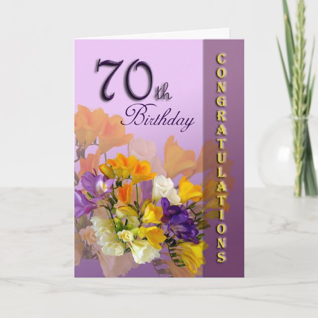 70th Happy Birthday Congratulations Card (Front)