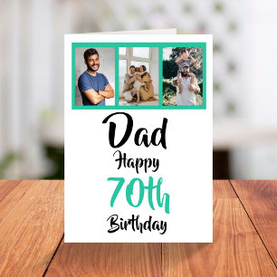 70th happy birthday Dad photo collage Card