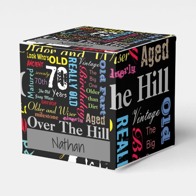 70th Happy BIrthday in a Graffiti Style Favour Box (Front Side)