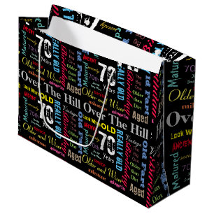 70th Happy BIrthday in a Graffiti Style Large Gift Bag