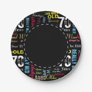 70th Happy BIrthday in a Graffiti Style Paper Plate