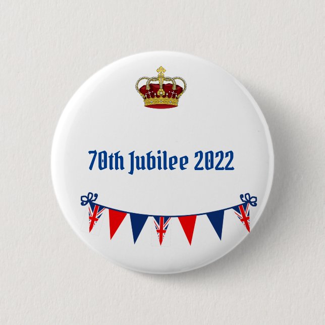 70th Jubilee 2022 6 Cm Round Badge (Front)