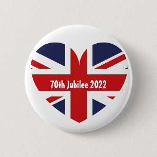 70th Jubilee 2022 British Flag 6 Cm Round Badge