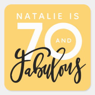 70th making 70 look good birthday favor square sticker