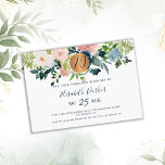 70th Modern navy floral watercolor birthday party Invitation<br><div class="desc">Ivory white, peach, blush pink and navy blue bohemian peonies bouquets with sage green folage and a round faux metallic gold copper glitter circle making a modern glam horizontal feminine milestone seventy and fabulous / any age birthday party invitation with a trendy chic fully editable typography script. Suitable for any...</div>