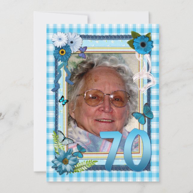 70th Photo birthday party invitation (Front)