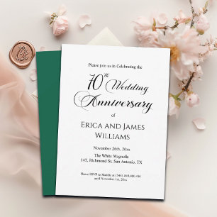 70th Platinum Wedding Anniversary Elegant Script Invitation