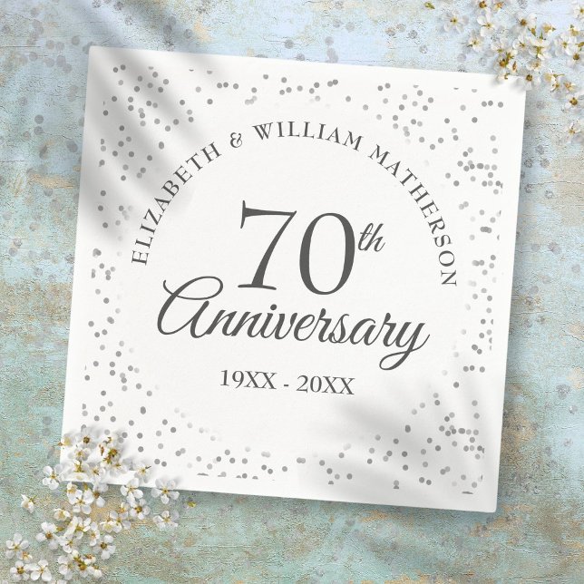 70th Platinum Wedding Anniversary Napkin (70th Platinum Wedding Anniversary Napkins)