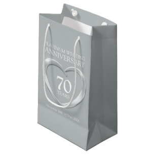 70th platinum wedding anniversary photo gift bag