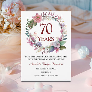 70th Platinum Wedding Anniversary  Save The Date