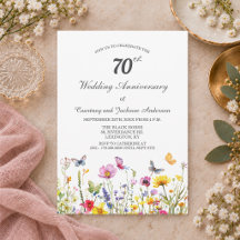 70th Platinum Wildflowers Wedding Anniversary 