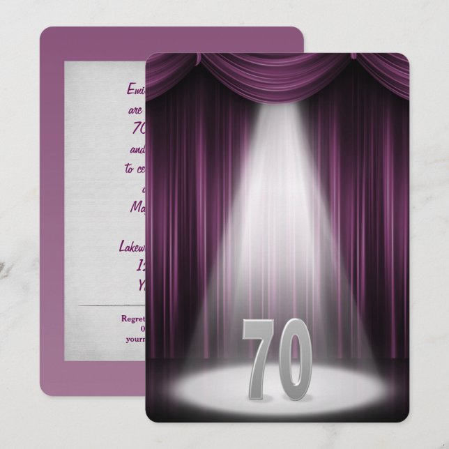 70th Silver Wedding Anniversary Invitation (Front/Back)