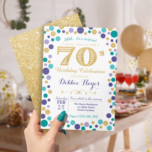 70th Surprise Birthday Party Invitation (Creator Uploaded)