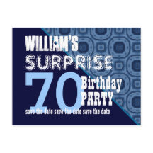 70th Surprise Birthday Save the Date Diagonal VB19
