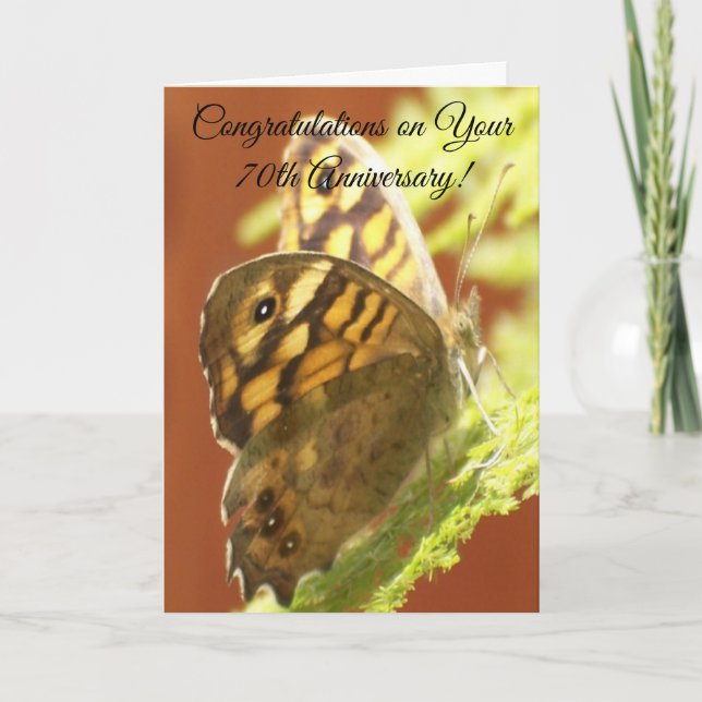 70th Wedding Anniversary Butterfly Card (Front)