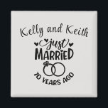 70th Wedding Anniversary Custom Names Platinum Magnet<br><div class="desc">Commemorate your seventieth wedding anniversary with this platinum colour background,  custom magnet. Personalise the names in black text to your own or the couple celebrating this milestone. Great idea for a party favour too!</div>