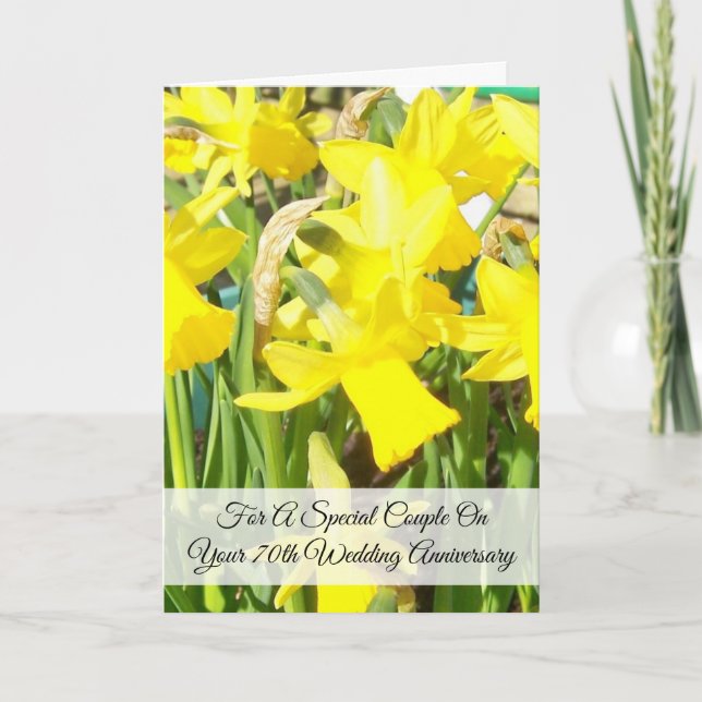 70th Wedding Anniversary Daffodils Card (Front)
