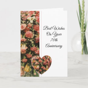 70th Wedding Anniversary Flower Bouquet Card