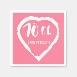 70th wedding anniversary heart napkin