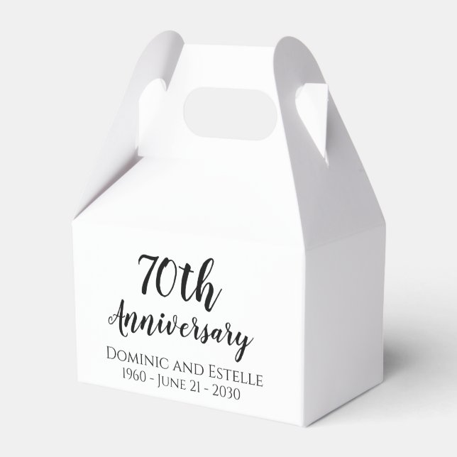70th Wedding Anniversary Party Favour Box (Front Side)