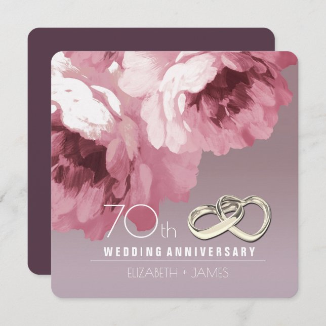 70th Wedding Anniversary Party Invitations (Front/Back)