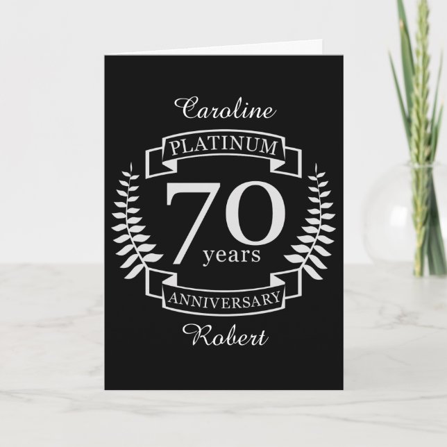 70th Wedding ANNIVERSARY PLATINUM Card (Front)